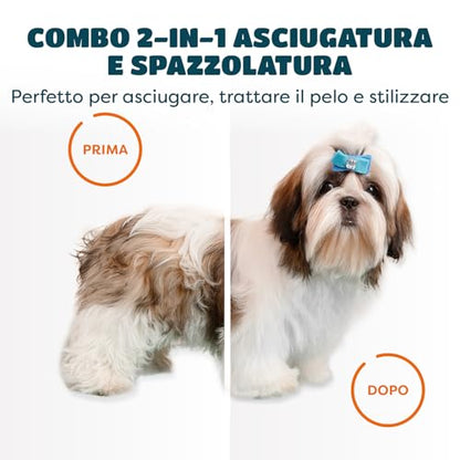 KUBIIA – Spazzola Asciugatrice 2 in 1 per Cani e Gatti